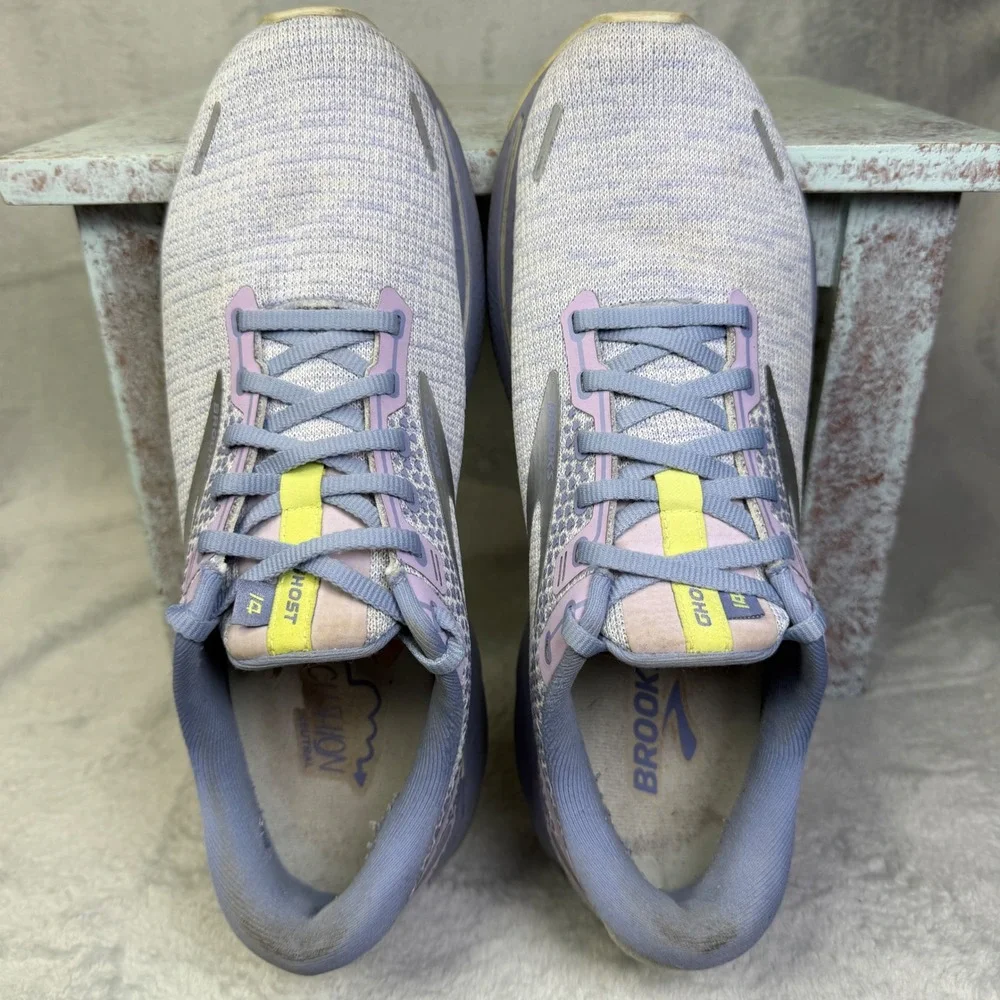 Brooks Ghost 14 Running Shoes Women 11 Purple Lavender Silver 1203561B566